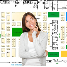 woman looking at the GIRL 2020 floor plan